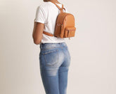 BOLSA MOCHILA DOIS EM UM MÉDIA MARROM SEQUÊNCIA PERSONALIZADA C 50002 0013 0004 ANACAPRI - Vintedoisk